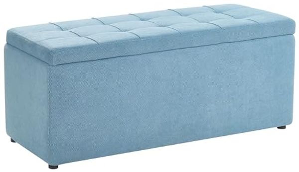 Ottomane mit Stauraum OREM Stoff 100 cm 40 cm Blau