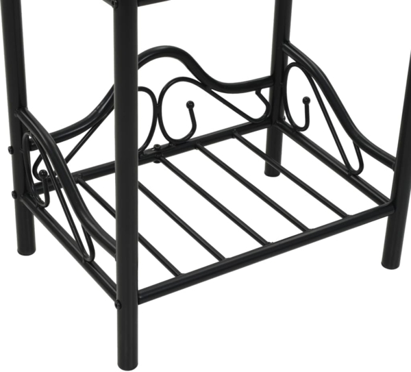 vidaXL Nachttische 2 Stk. Stahl und Hartglas 45x30,5x60 cm Schwarz 246727 Bild 8