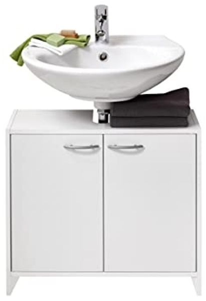 Waschbeckenunterschrank >MARBELLA 101< in weiß - 63,7x55x28,1cm (BxHxT)