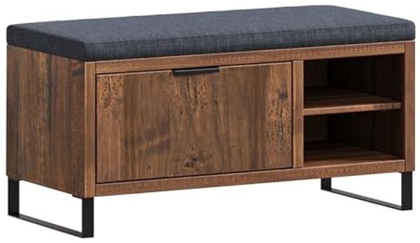 Flurbank Pinie massiv braun 90x45x41 cm massivum Sydney Sitzbank mit Stauraum Dielenbank Garderobenbank Flurmöbel Holzbank rustikal