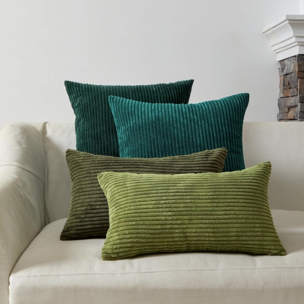 4er Set Kissenbezüge inklusive Füllkissen - Set Mary Kissenbezug ( 30x50cm & 50x50cm - grün ) Bild 1