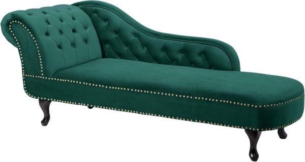 riess-ambiente Recamiere CHESTERFIELD 170cm smaragdgrün, 1 Teile, Wohnzimmer · Samt · Schlafzimmer · Barock Design