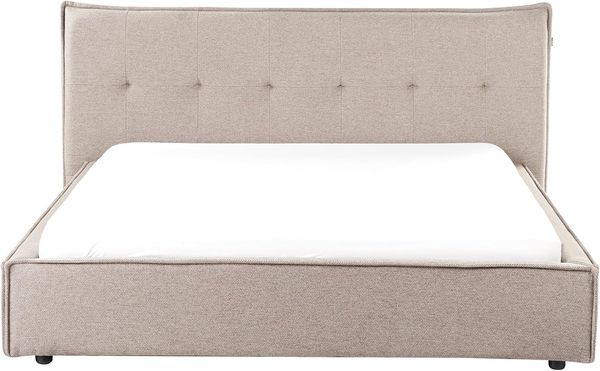 Bett mit Lattenrost Kunstleinen LESTRE 160 x 200 cm Taupe Bild 4