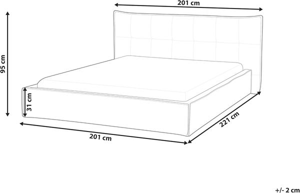 Bett mit Lattenrost Kunstleinen LESTRE 160 x 200 cm Taupe Bild 3