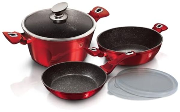 Berlinger Haus Berlinger Haus Satz Töpfe 6 Elemente 24 cm Metallic Line Burgundy BH7046