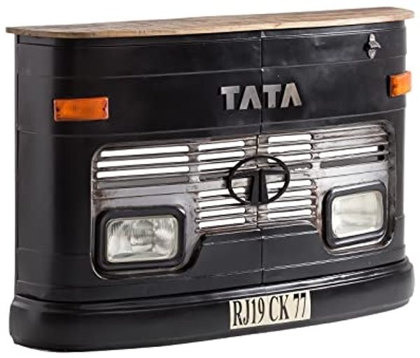 Einzigartiger Bartresen TATA mit LKW-Front & Mangoholz, 165cm - Vielseitig & Stilvoll