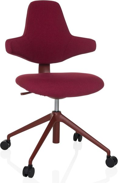 hjh OFFICE Design-Bürostuhl, ergonomisch geformt PALIANO Arbeitsstuhl mit Flexibler Kreuz-Rückenlehne und Sitzhöhenverstellung, Rot