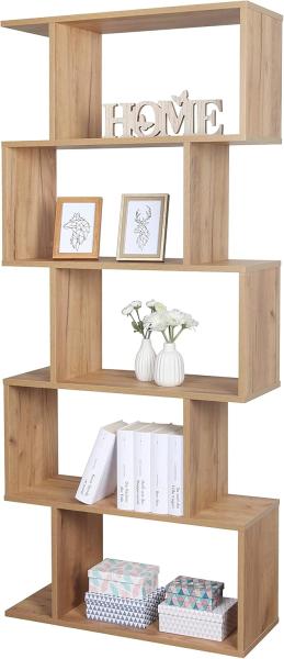 Standregal 160 x 70 x 25 cm Eiche braun – Bücherregal Raumteiler Wohnzimmer RICOO WM073-EG