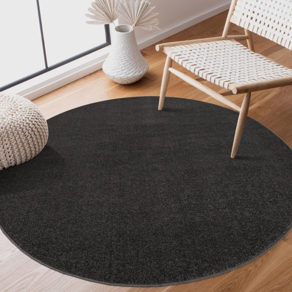 Sanat Teppich Uni, rund, Höhe: 13 mm, robuster Kurzflorteppich, große Farbauswahl, Wohnzimmer, alle Räume