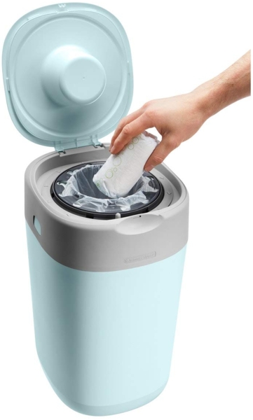 Tommee Tippee Windeleimer Twist & Click Sangenic Tec, Geruchsdichtes Windelentsorgungssystem, Inklusive 1x Nachfüllkassette, Blau Bild 7