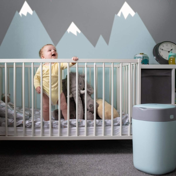 Tommee Tippee Windeleimer Twist & Click Sangenic Tec, Geruchsdichtes Windelentsorgungssystem, Inklusive 1x Nachfüllkassette, Blau Bild 3