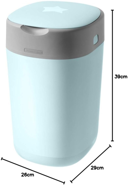 Tommee Tippee Windeleimer Twist & Click Sangenic Tec, Geruchsdichtes Windelentsorgungssystem, Inklusive 1x Nachfüllkassette, Blau Bild 10