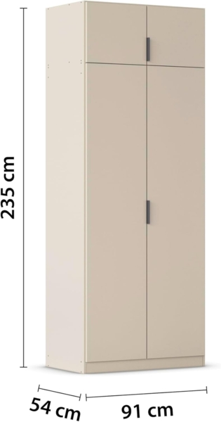 Rauch Möbel Lagoa, Kleiderschrank, Garderobe für Schlafzimmer, Kinderzimmer, Jugendzimmer 4-türig, mit Zubehör Premium, Farbe Beige, Breite 91 Bild 3