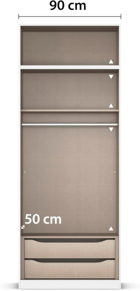 Rauch Möbel Lagoa, Kleiderschrank, Garderobe für Schlafzimmer, Kinderzimmer, Jugendzimmer 4-türig, mit Zubehör Premium, Farbe Beige, Breite 91 Bild 9