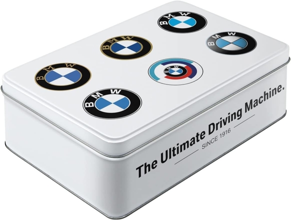 Nostalgic-Art Keksdose Vorratsdose Flach - BMW - Logo Evolution