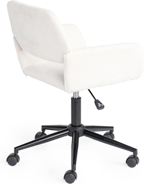 FurnitureR Beige Bürostuhl, Moderner Stil, Chenille Material, Höhenverstellbar, Platzsparendes Design für Büro und Home Office Bild 5