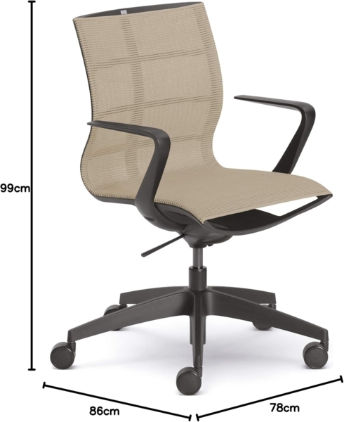 Sedus se:Joy Drehstuhl, Strickbezug, Sand/Schwarz, 86 x 78 x 99 cm Bild 2