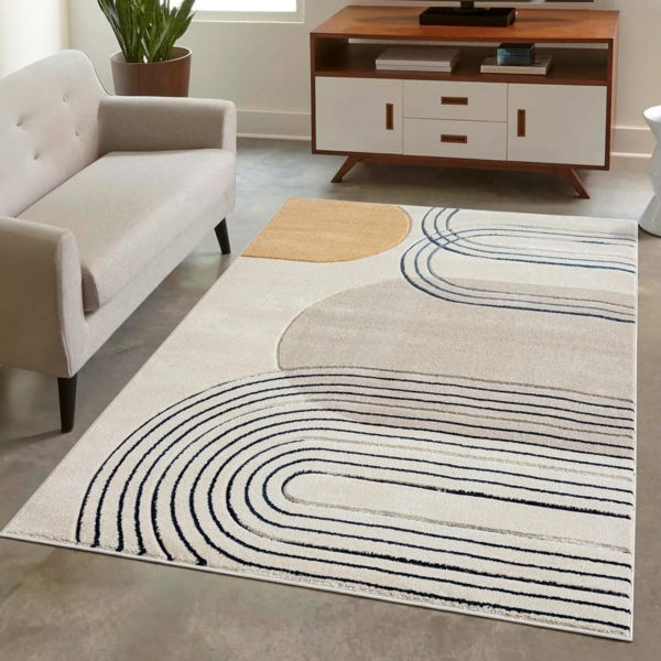 Carpet City Teppich BONITO7157, rechteckig, Höhe: 11 mm, Flachflor, Hochtief-Muster/ 3D-Effekt, Geo-Muster, für Wohnzimmer