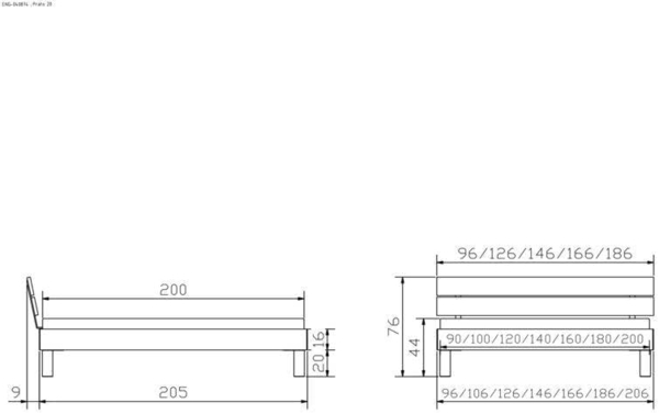Hasena Trento Prato Massivholzbett 100x200 Nussbaum, geölt 20 Bild 3