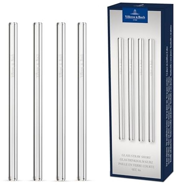 Villeroy & Boch Purismo Bar Glas-Trinkhalm 15 cm 4er Set