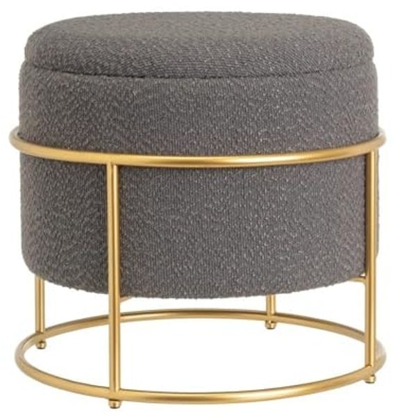 Arcon Sitzsack aus Stoff, MDF und Metall in Dunkelgrau und Gold
