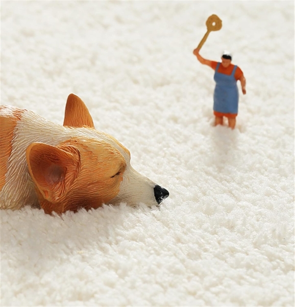 Teppiche Kinderzimmer Babymatte Groß Kinderteppiche Flauschige Schutzmatten Waschbare Matten Kindermatte fürs Babyzimmer Kleinkinderzimmer (Graues gepunktetes Kaninchen,120 * 160cm) Bild 7