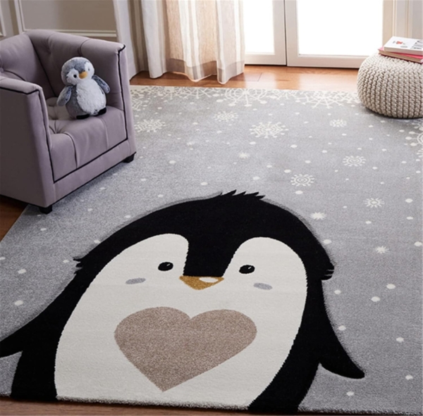 Teppiche Kinderzimmer Babymatte Groß Kinderteppiche Flauschige Schutzmatten Waschbare Matten Kindermatte fürs Babyzimmer Kleinkinderzimmer (Graues gepunktetes Kaninchen,120 * 160cm) Bild 3