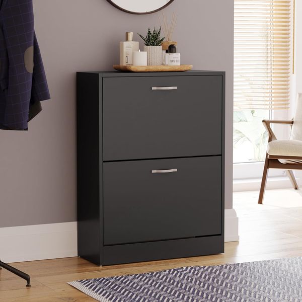 Vida Designs Schrank, Holz, Schwarz, 80 x 24 x 60