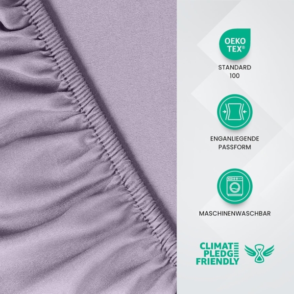 Utopia Bedding - Spannbettlaken 160x200 cm - Lavendel - Oeko-Tex Zertifiziertes Gebürstete Polyester-Mikrofaser Spannbetttuch - 35 cm Tiefe Tasche Bild 3
