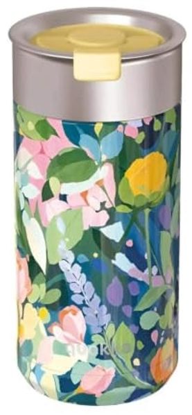 Isolierflasche mit Teesieb Thermobecher aus Edelstahl, doppelwandig, vakuumisoliert 400 ml Blumen Party