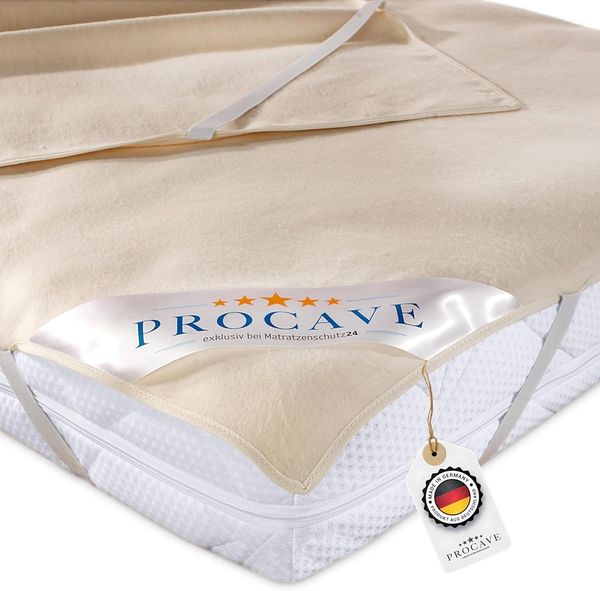 PROCAVE Matratzen-Auflage aus 100% Baumwolle, Natur-Matratzenschoner atmungsaktiv, hochwertige Moltonauflage als Matratzenschutz, Premium Qualität Made in Germany 80x220 cm