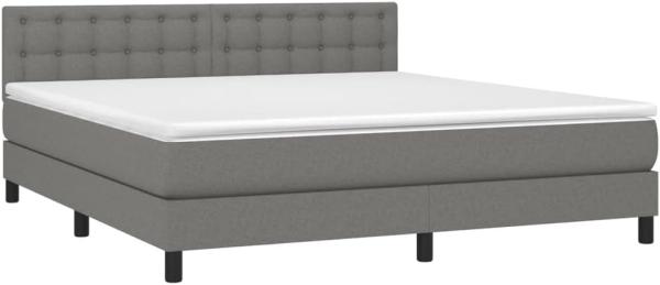 vidaXL Boxspringbett mit Matratze & LED Dunkelgrau 180x200 cm Stoff, Härtegrad: H2 [3133494]