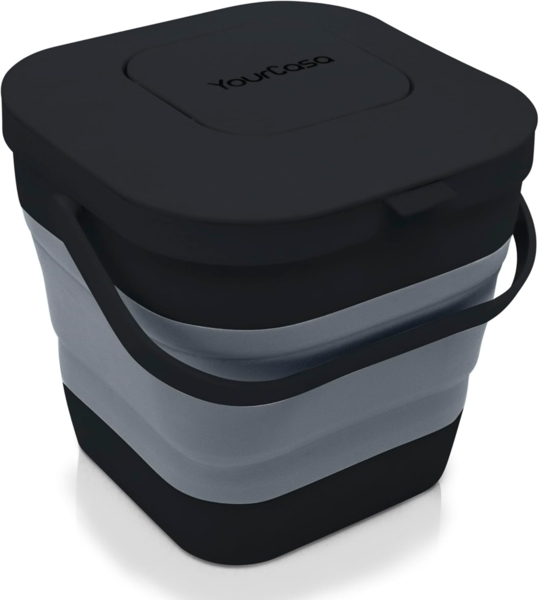 YourCasa Biomülleimer YourCasa® Biomülleimer Küche klein 4L nachhaltig mit Akivkohlefilter, Fassungsvermögen 4L, nachhaltige Materialien