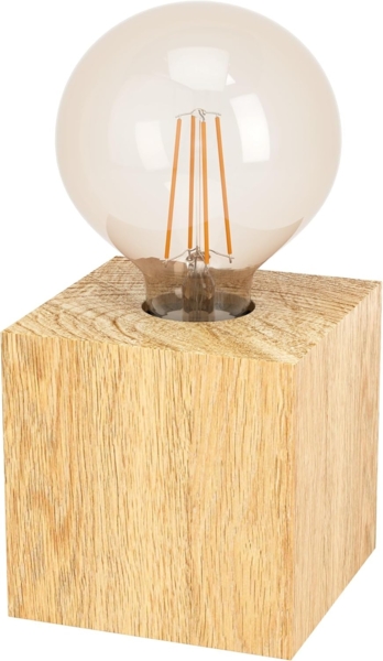 Eglo 43733 Tischleuchte PRESTWICK 2 Holz braun E27 1X40W L:9. 5cm B:9. 5cm H:9. 5cm mit Kabelschalter