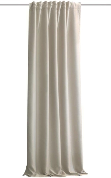 HOMEbasics | Akustikvorhang Uni | ACUSTICO | Lärm-, Hitze-, Kälte- und Zugluft-Schutz + abdunkelnd | Natur | 160 x 135 cm