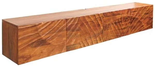riess-ambiente TV-Board SCORPION 200cm braun Mangoholz - hängend, 3D-Schnitzereien, handmade (Einzelartikel, 1 St), massives Lowboard mit Stauraum, Magnetverschluss & Kabelöffnung