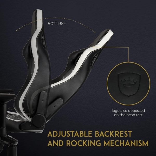 noblechairs Epic Gaming Stuhl - Bürostuhl - Schreibtischstuhl - Echtleder - Inklusive Kissen - Schwarz/Weiß/Rot Bild 5