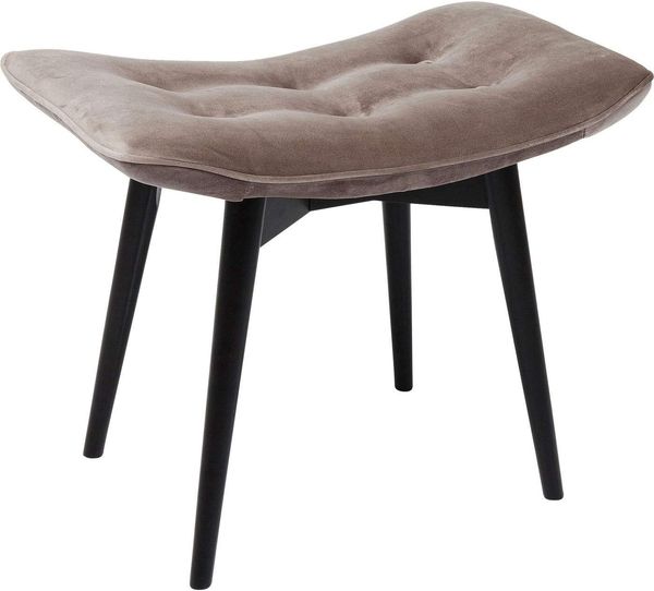 Kare Design Hocker Black Vicky Velvet Grau, 46 x 59 x 37 cm