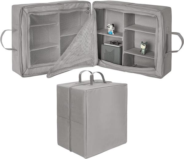 ONVAYA® Aufbewahrungsbox | grau | vielseitiger Multifunktions-Organizer | Organizer-Box für Kleidung, Schuhe, Kinderzimmer oder Badezimmer | Aufbewahrungstasche aus Stoff | Geeignet als Kofferorganizer | faltbar & stapelbar