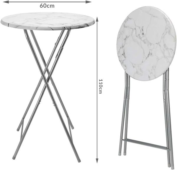 Casaria Stehtisch (2-St), 2x Klappbar 110cm Hoch Rund 60cm Garten Camping Bistrotisch Bild 7