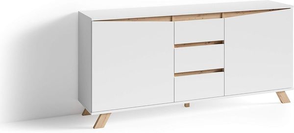 HOMEXPERTS Vicky Sideboard, Artisan Eiche/Weiß/Anthrazit, 160 x 80 x 38 cm (BxHxT)