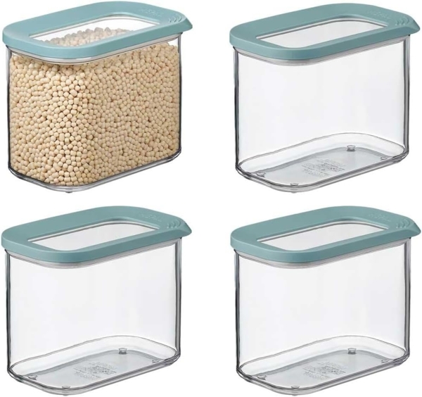 MEPAL | Modula Vorratsdosen Set | 1000 ml | Nordic Green | 4-teilig | ideal zur Aufbewahrung von trockenen Lebensmitteln | Frischhaltedose