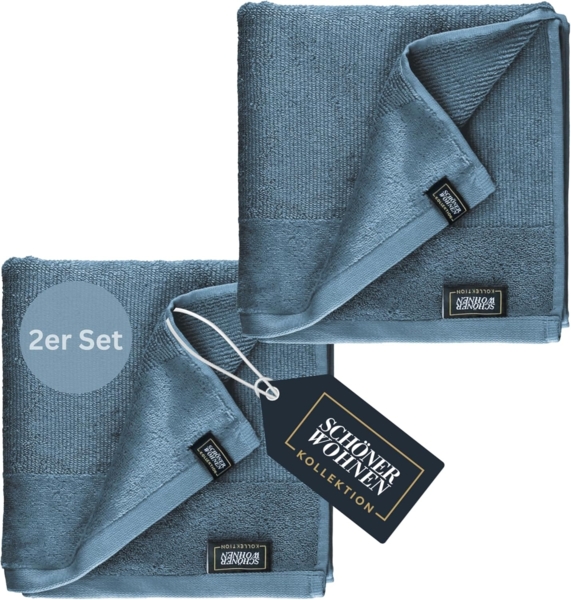 SCHÖNER WOHNEN-Kollektion Handtücher Sense, Frottee (2-St), mit Velourborte, hautschmeichelnde Airtouch Qualität, super weich