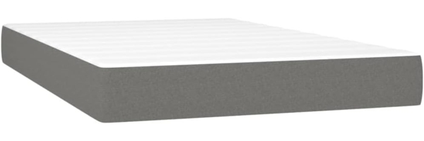 vidaXL Boxspringbett mit Matratze Dunkelgrau 120x200 cm Stoff, Härtegrad: H2 [3140522] Bild 5