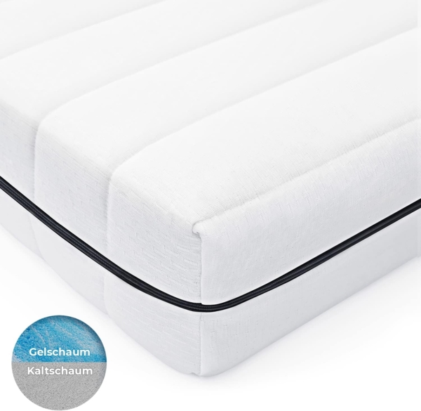 Mister Sandman Gelmatratze 90x200, hochwertige Matratze mit Gelauflage, Matratze mit Duo-Kern mit Premium Doppeltuch Bezug, Gelschaummatratze Bild 2