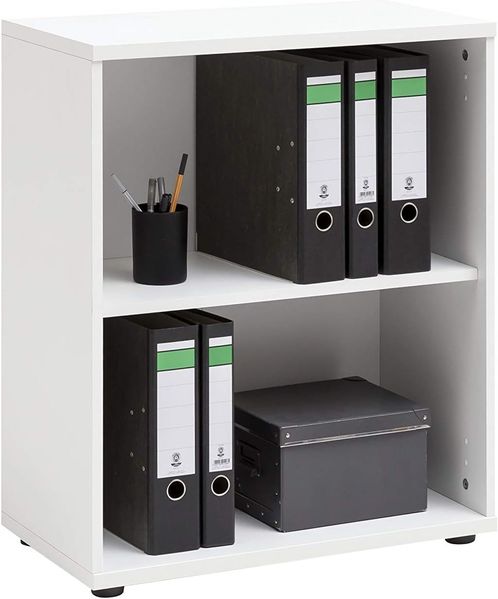 MÖBELPARTNER Regal Standregal Büroregal mit 2 Fächern weiß 77,3 x 65,1 x 34,5 cm