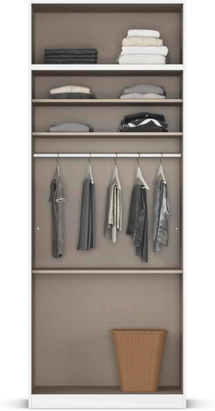 Rauch Möbel Lagoa, Kleiderschrank, Garderobe für Schlafzimmer, Kinderzimmer, Jugendzimmer 4-türig, mit Zubehör Classic, Farbe Grau metallic, Schwarz, Breite 91 Bild 7