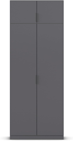 Rauch Möbel Lagoa, Kleiderschrank, Garderobe für Schlafzimmer, Kinderzimmer, Jugendzimmer 4-türig, mit Zubehör Classic, Farbe Grau metallic, Schwarz, Breite 91 Bild 9