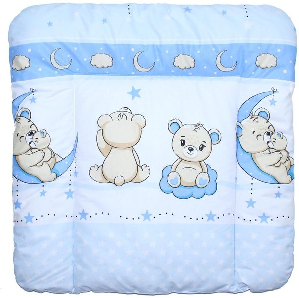 Baby Auflage Wickelauflage - Bärchen Blau - 70x50 cm 70x70 cm 70x85 cm Wickeltischauflage (70x70 cm)