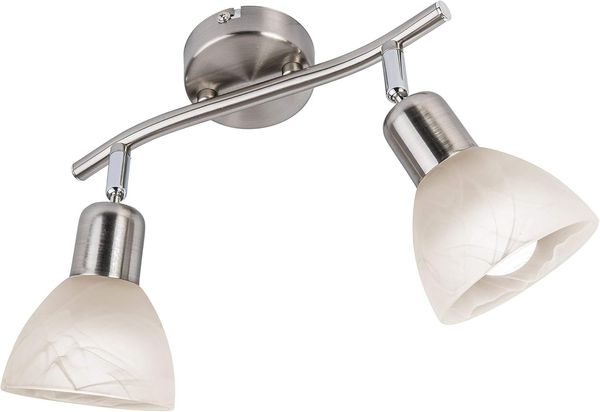 LED Deckenleuchte, Metall, Glas, Alabaster, B 20 cm